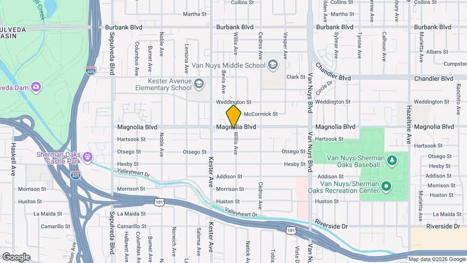 14804 Magnolia Blvd Map and Location Details