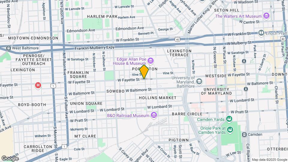 1001 W Fayette St Map and Location Details