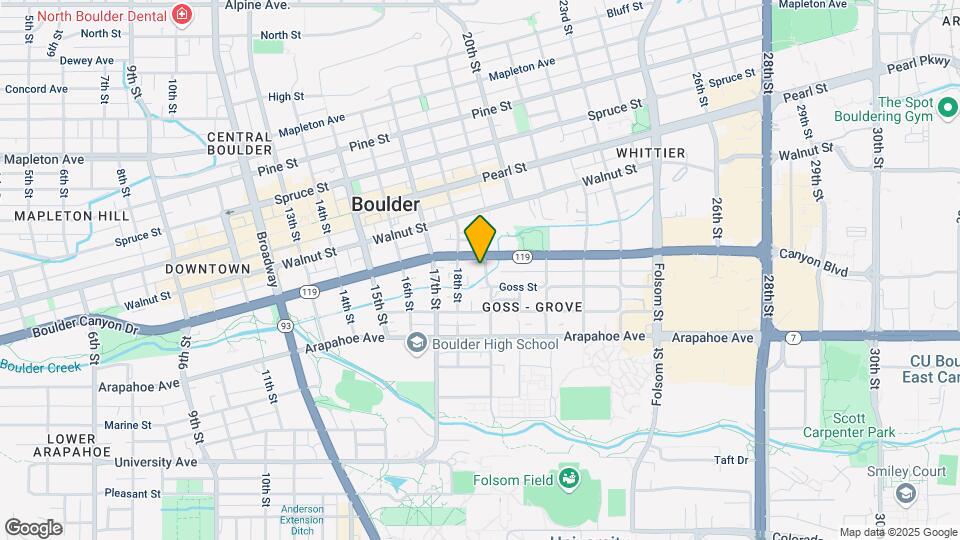 1842 Canyon Blvd-Unit -Unit #109 Map and Location Details