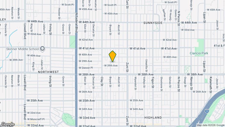 2551 W 39th Ave Map and Location Details