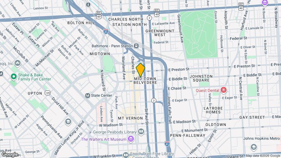 12 E Biddle St Map and Location Details