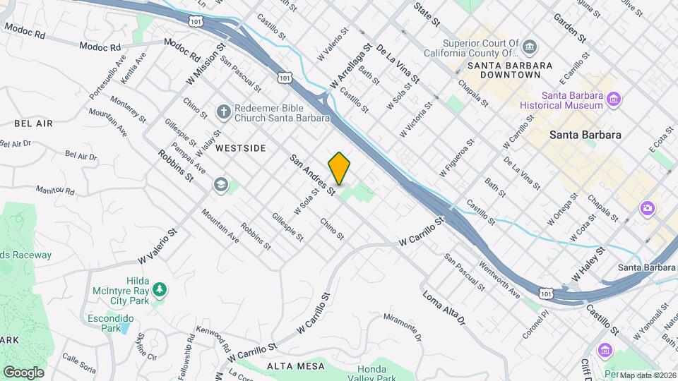 1318 San Andres St Map and Location Details