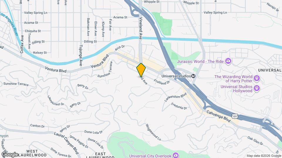 3909 Vineland Ave Map and Location Details