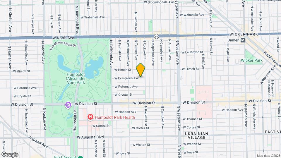 2613 W Evergreen Ave-Unit -Unit 1F Map and Location Details