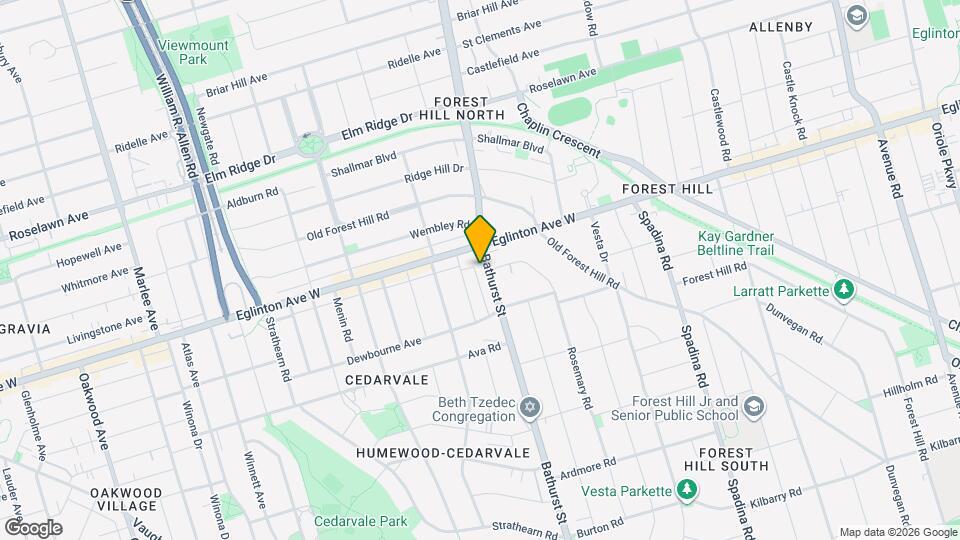 2010 Bathurst St, Unit 1A Map and Location Details