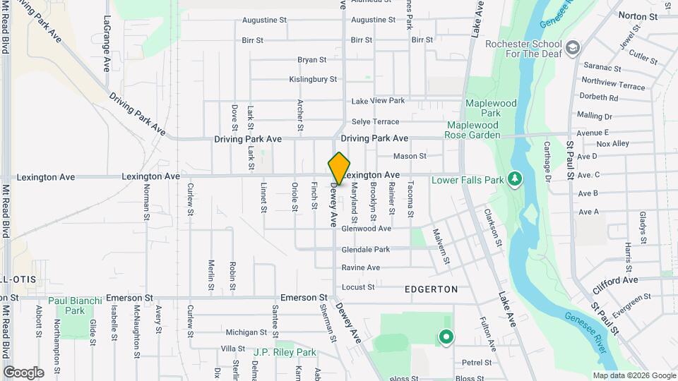 734 Dewey Ave Map and Location Details