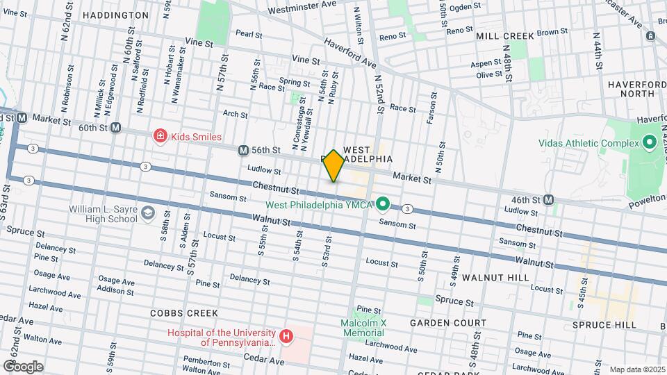 32 S 53rd St, Unit Modern PHL Apartment Mapa y Detalles de la Ubicación
