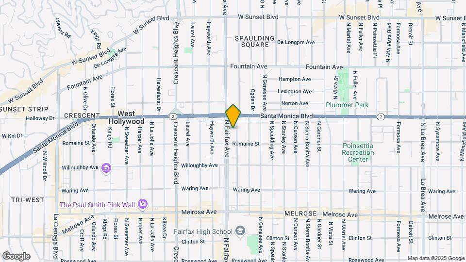 1031 N Orange Grove Ave Map and Location Details