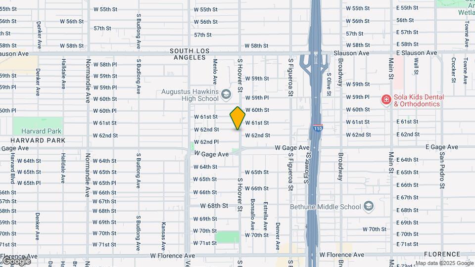 6209 S Hoover St Mapa y Detalles de la Ubicación