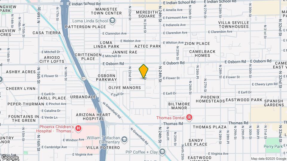 2245 E Flower St Map and Location Details