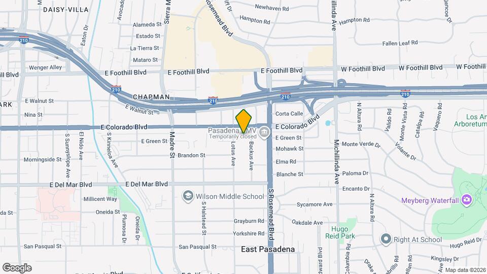 3626 E Colorado Blvd Map and Location Details