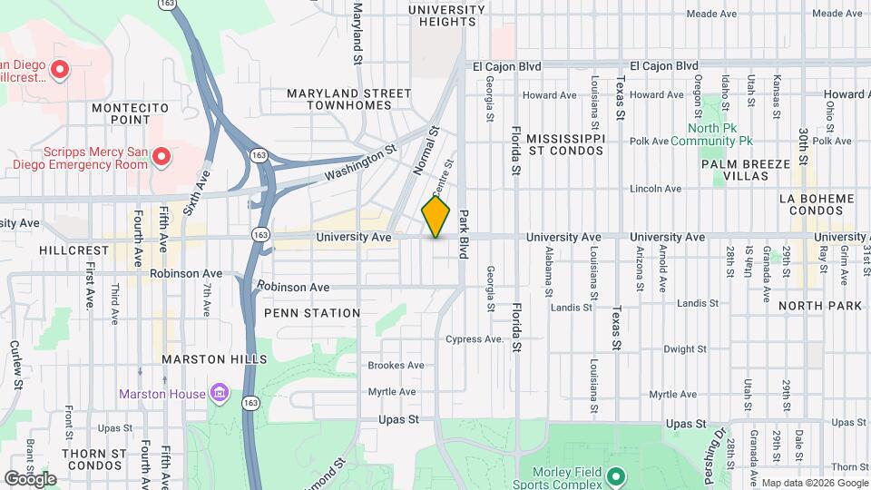 1727 University Ave Map and Location Details