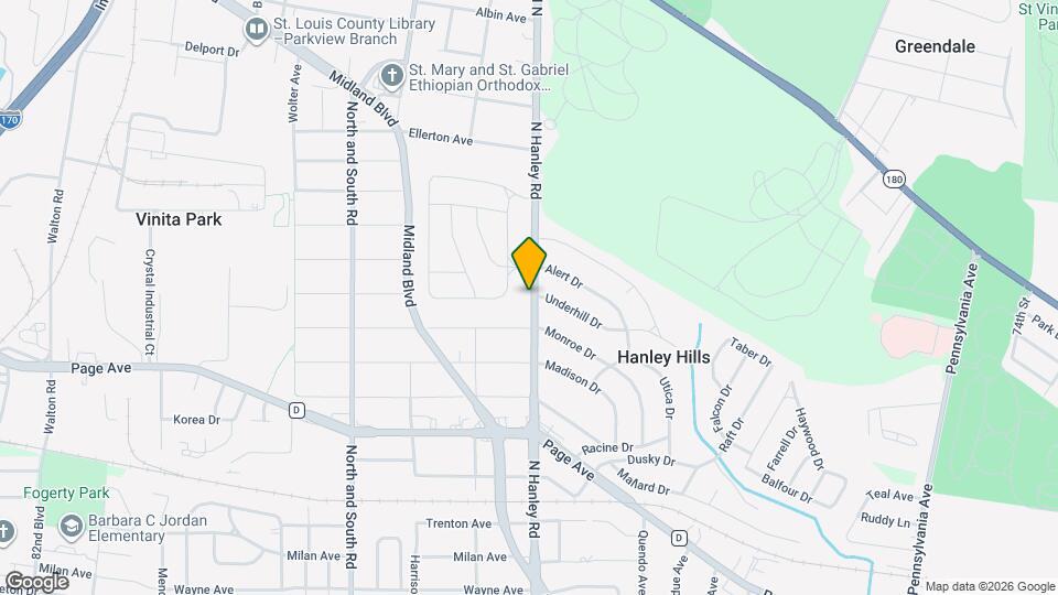 1901 N Hanley Rd Map and Location Details