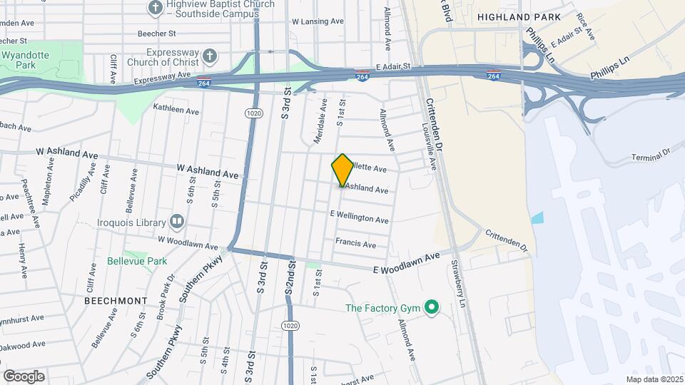 120 E Ashland Ave Map and Location Details