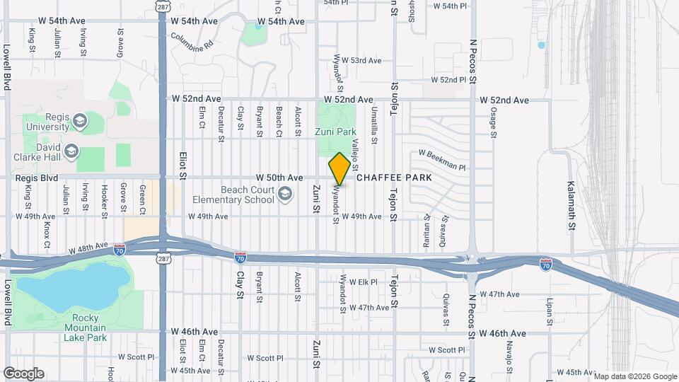 4970 Wyandot St Map and Location Details
