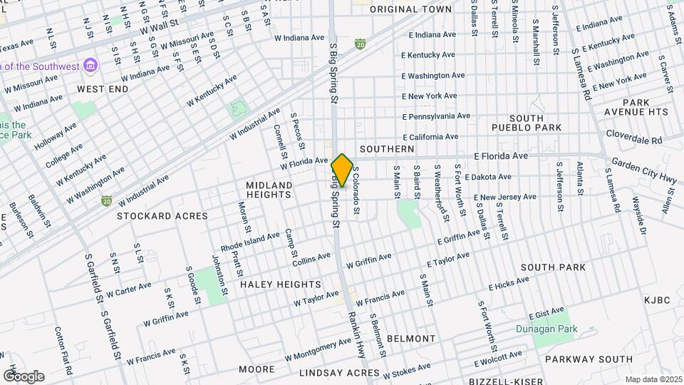 1007 S Big Spring St Map and Location Details