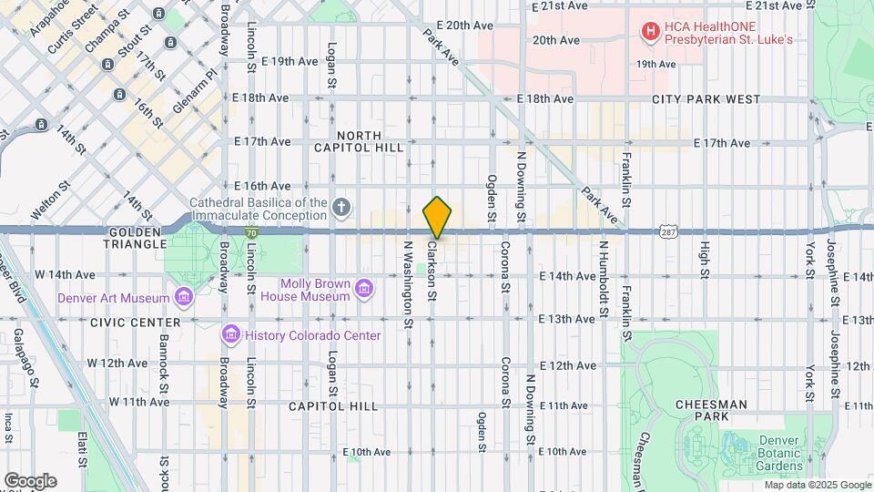 1444 N Clarkson St Map and Location Details