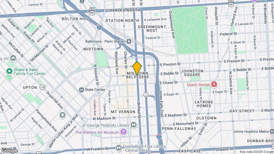 1118 St Paul St Map and Location Details