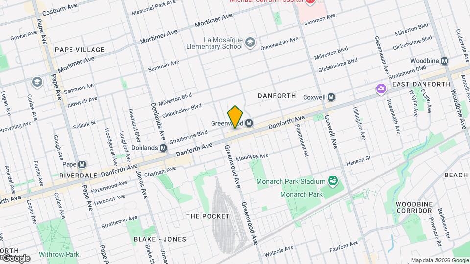 1228 Danforth Ave Map and Location Details