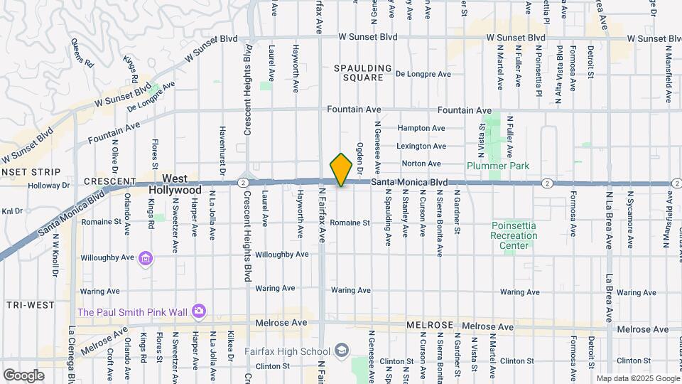 1050 N Orange Grove Ave Mapa y Detalles de la Ubicación