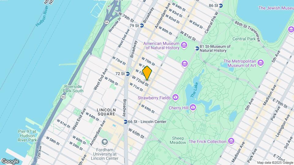 105 W 72nd St Map and Location Details