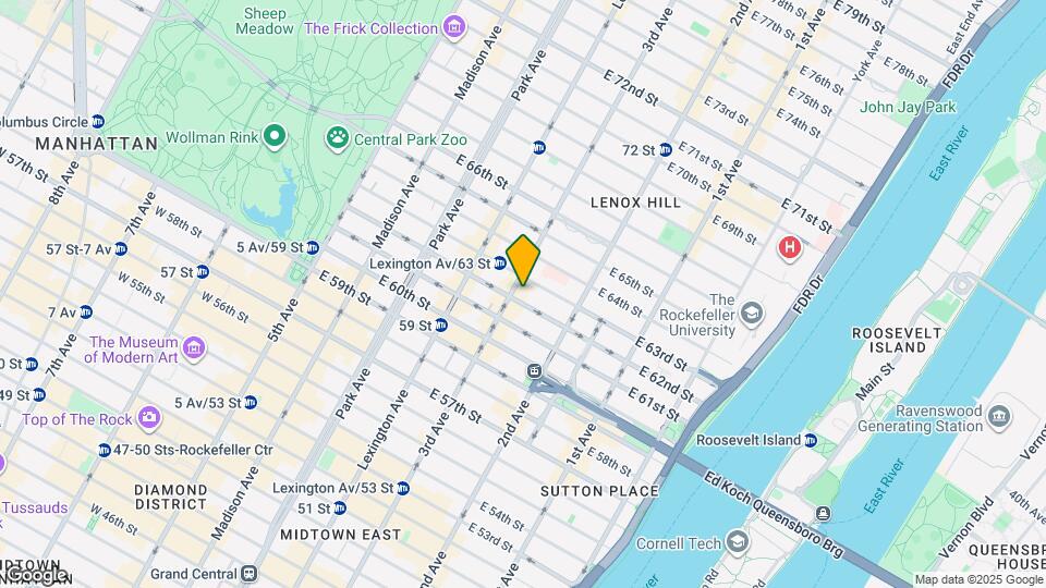 201 E 62nd St Map and Location Details