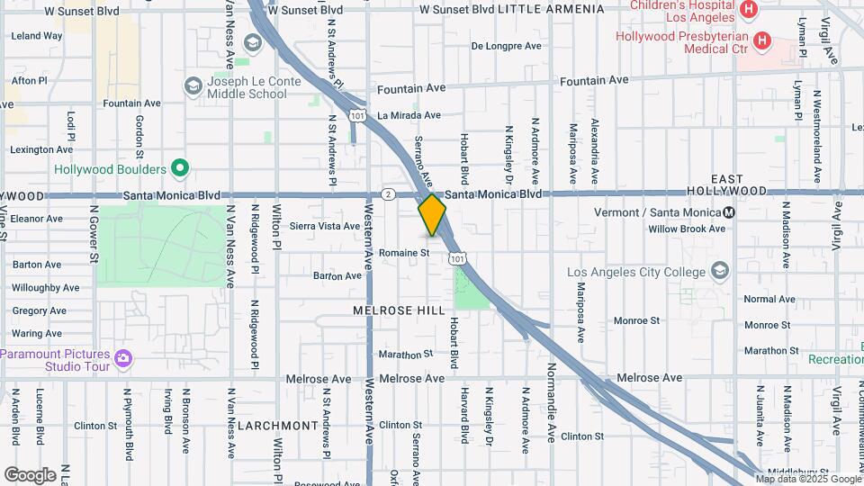 1010 N Serrano Ave Map and Location Details