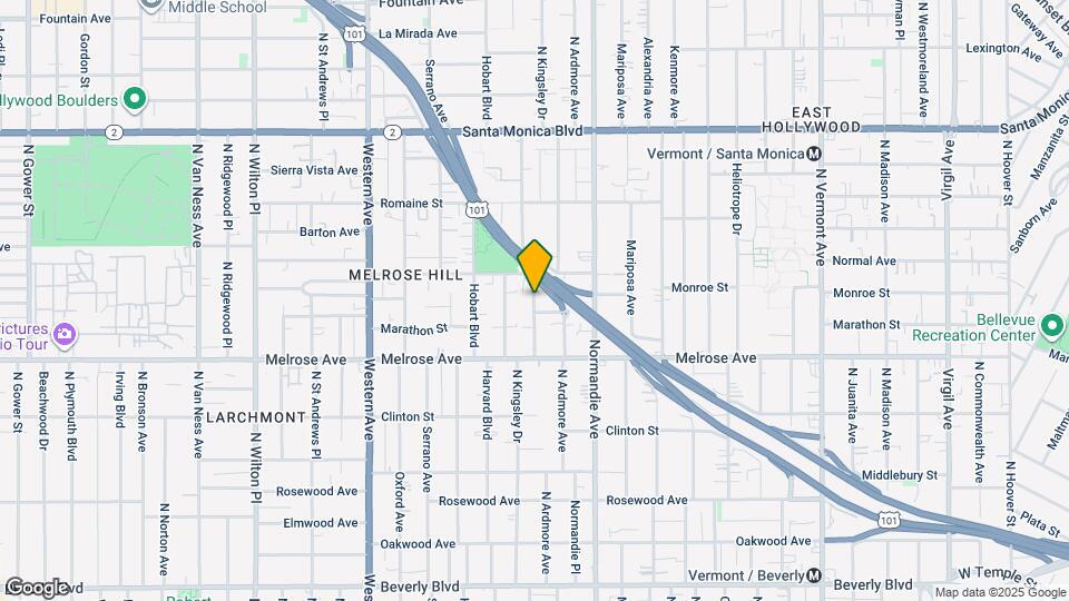 815 N Kingsley Dr Map and Location Details