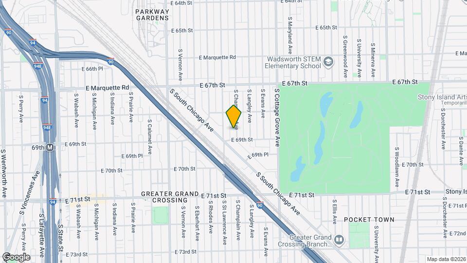 6840 S Champlain Ave Map and Location Details