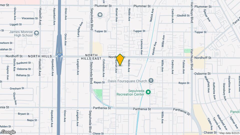 9014 Burnet Ave Map and Location Details