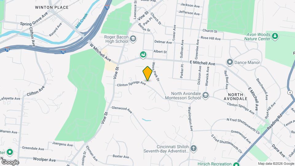 116 Clinton Springs Ave Mapa y Detalles de la Ubicación