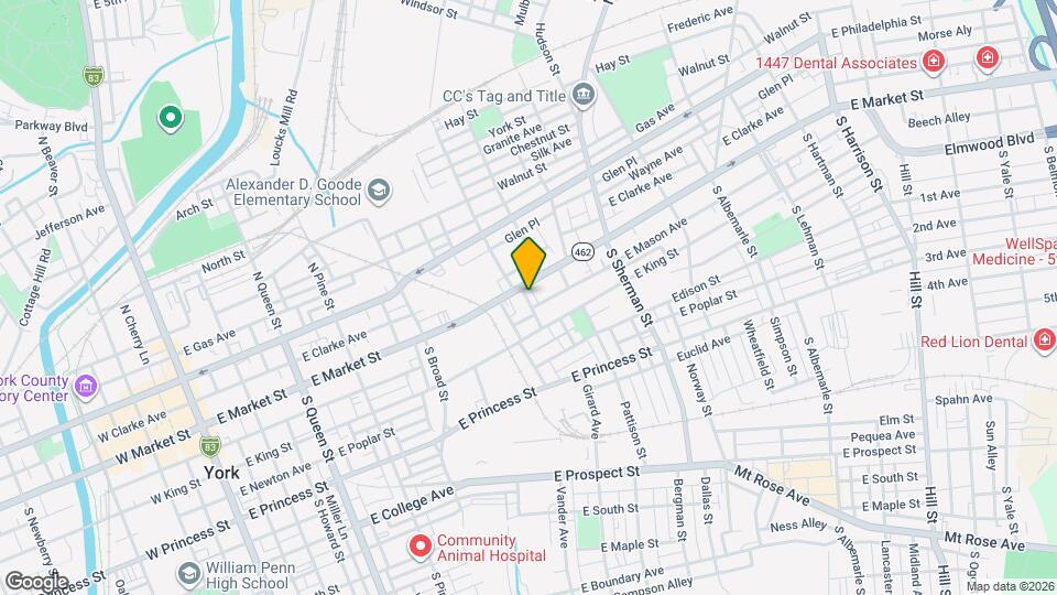 612 E Market St Map and Location Details