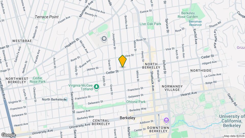 1849 Cedar St, Unit D Map and Location Details