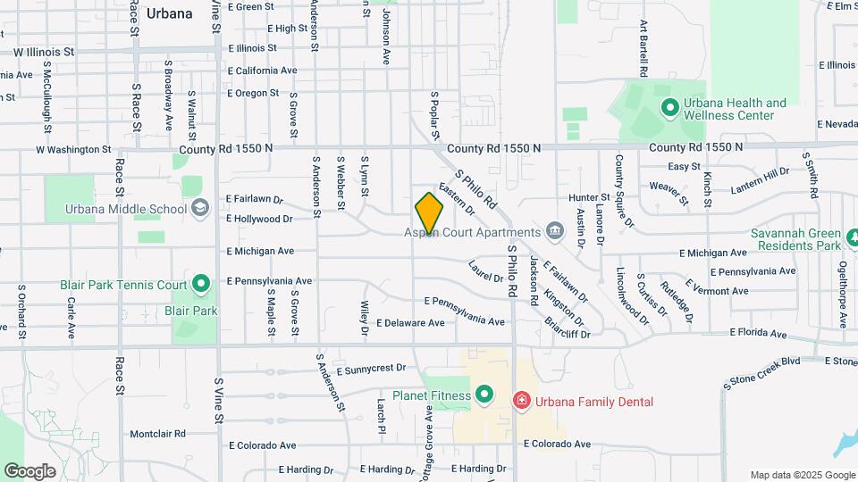 1105 E Fairlawn Dr Map and Location Details