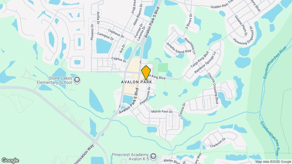 Parkside at Avalon Park Mapa y Detalles de la Ubicación