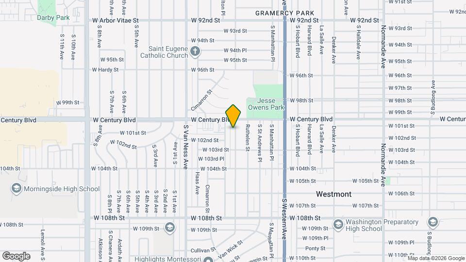 10025 S Gramercy Pl Map and Location Details