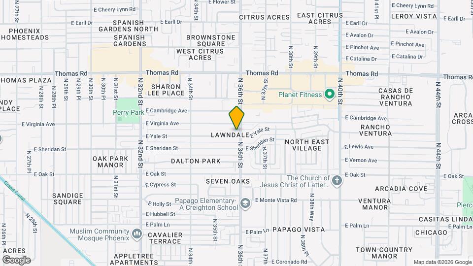 3542 E Yale St Map and Location Details