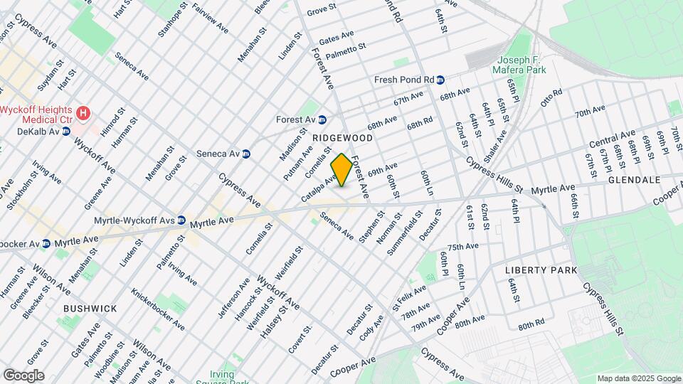 927 Onderdonk Ave Mapa y Detalles de la Ubicación