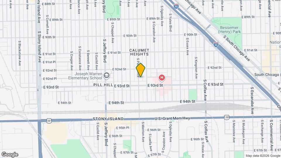 9237 S Paxton Ave Map and Location Details