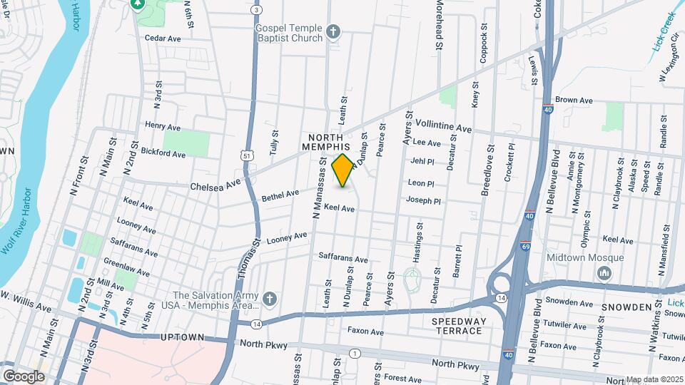 823 N Dunlap St Map and Location Details