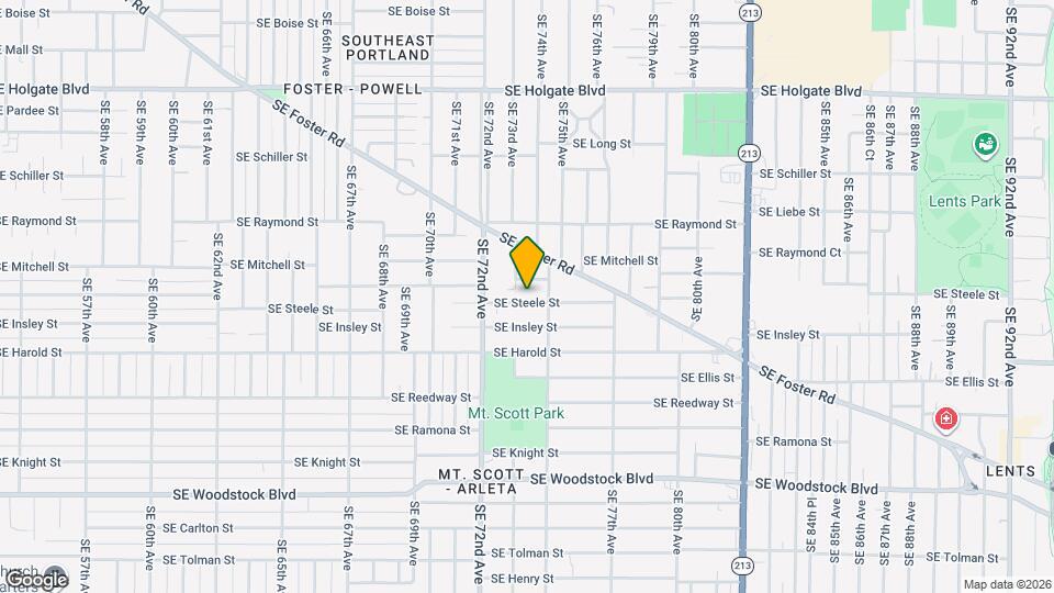 7317 SE Steele St Map and Location Details