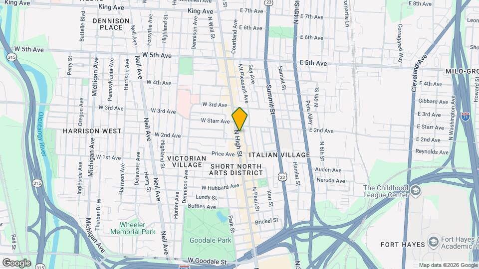 970 N High St, Unit #201 Mapa y Detalles de la Ubicación