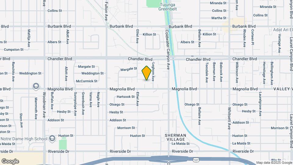 13031 Magnolia Blvd Map and Location Details