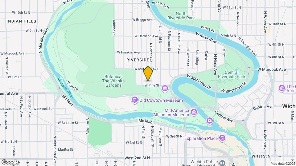 1608 W Pine St Map and Location Details