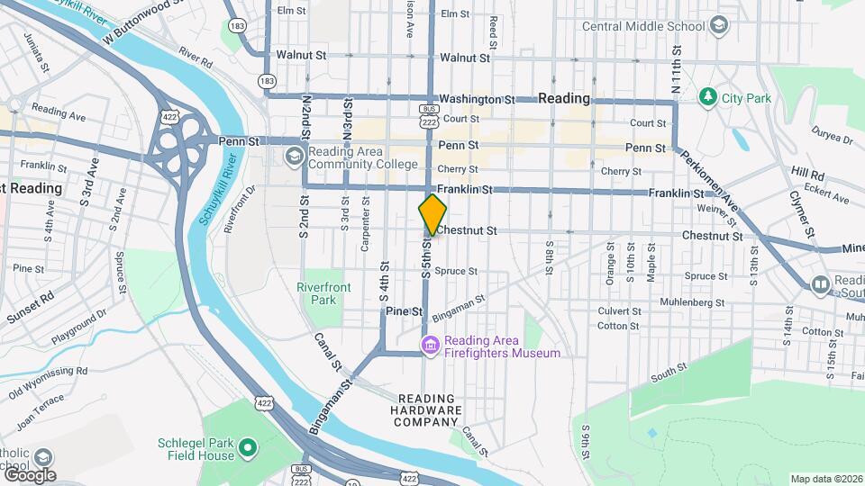 215 S 5th St Map and Location Details