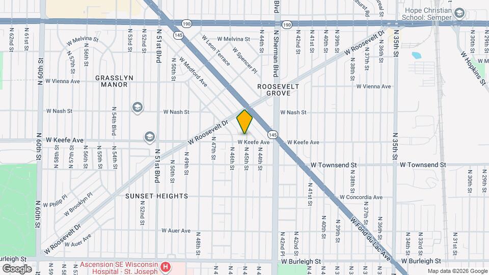 4502 W Keefe Ave Map and Location Details