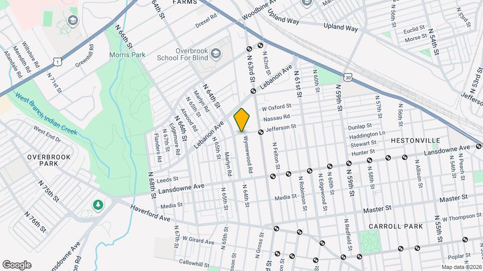 880 Wynnewood Rd Map and Location Details