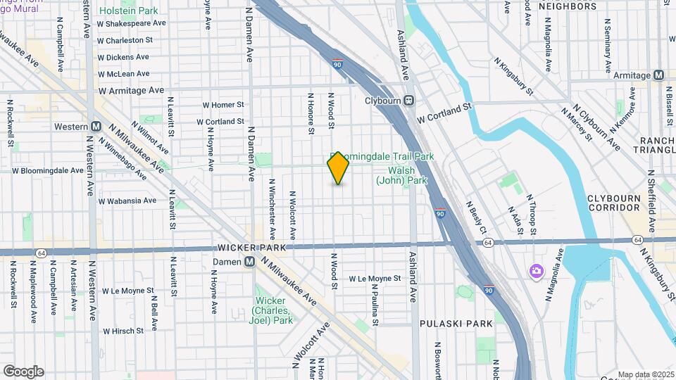 1723 N Wood St Map and Location Details