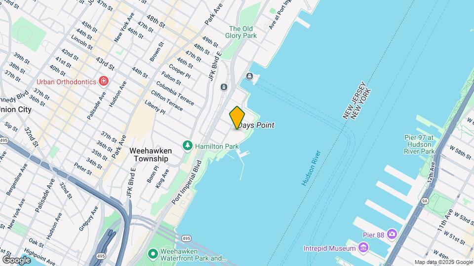 Weehawken 1800 Mapa y Detalles de la Ubicación