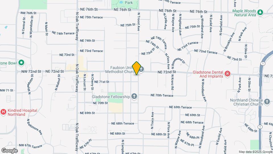 7106 N Troost Ave Map and Location Details